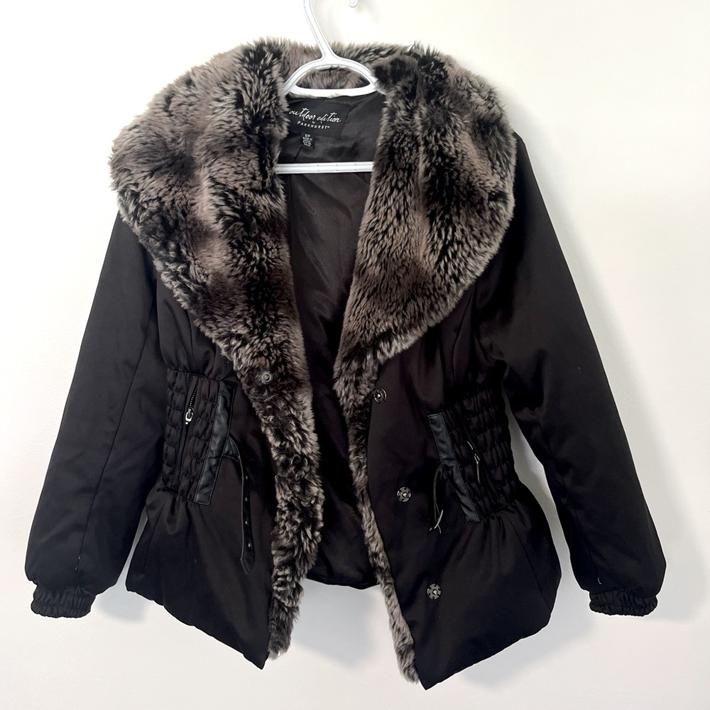 Outdoor edition  Faux Fur Trim Black Jacket